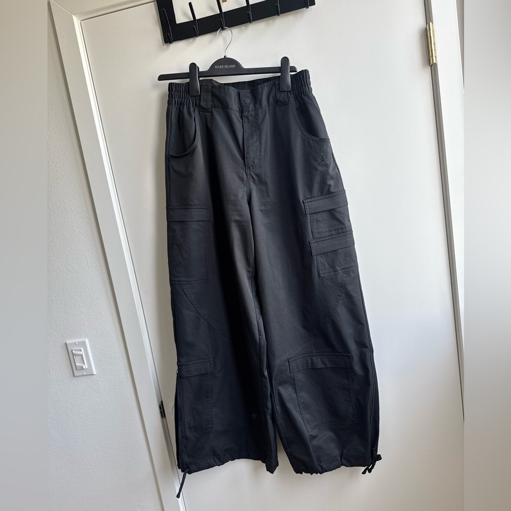 Black Wide Led Cargo Pants